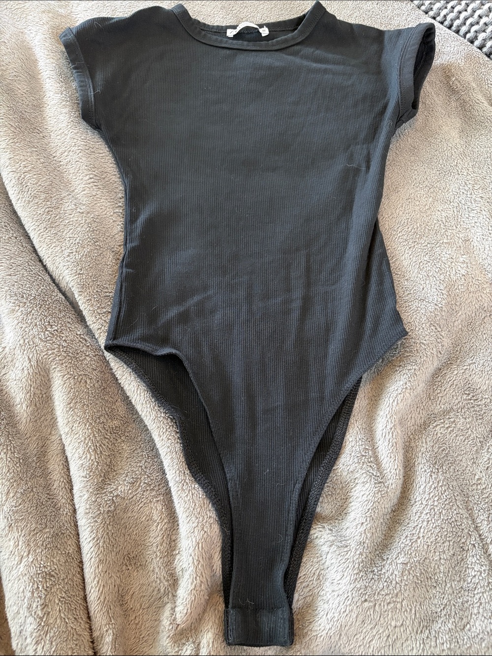 Black Ribbed Bodysuit